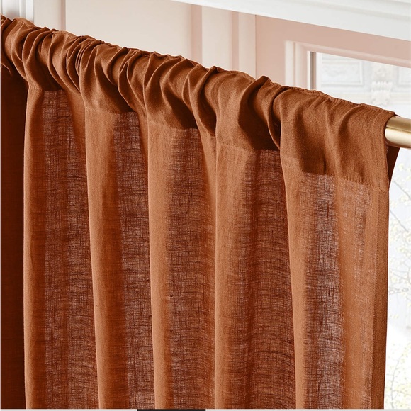 CB2 Rust Linen Curtains - Picture 3 of 7
